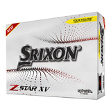 Gele Srixon Z-Star XV golfballen met logo, voorkant van de doos