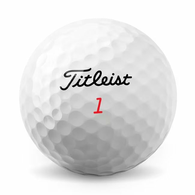 Titleist TruFeel golfballen met logo, het logo van Titleist afgebeeld op de bal