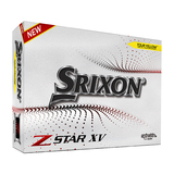 Gele Srixon Z-Star XV golfballen met logo, voorkant van de doos