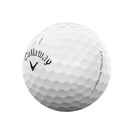 Callaway Chrome Tour X golfballen met logo, het logo van Callaway afgebeeld op de bal met het lijntje op de golfbal
