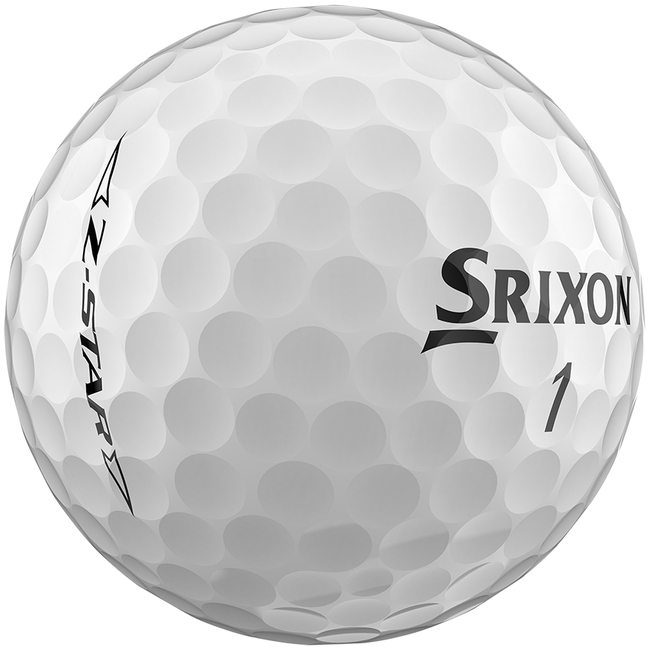 Srixon Z-Star golfballen met logo, het logo van Srixon afgebeeld op de bal met het lijntje op de golfbal