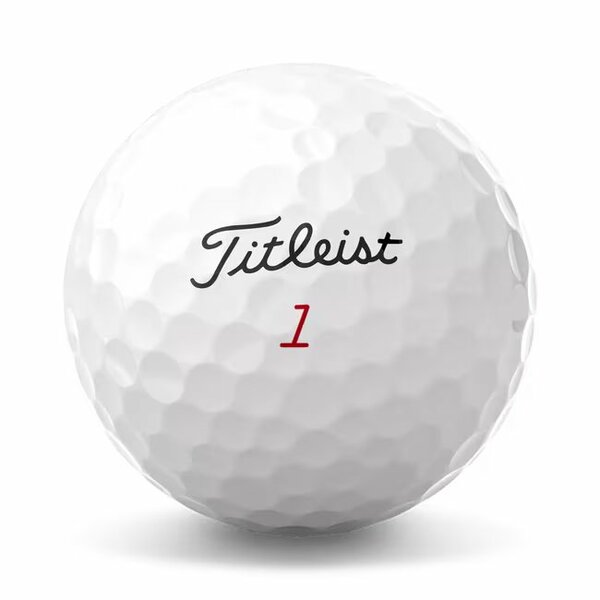 Titleist ProV1x golfballen met logo, het logo van Titleist afgebeeld op de bal
