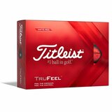Rode Titleist TruFeel golfballen met logo, voorkant van de doos