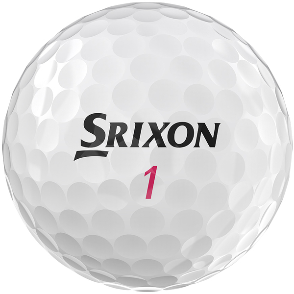 Srixon Soft Feel Lady golfballen met logo, het logo van Srixon afgebeeld op de bal

