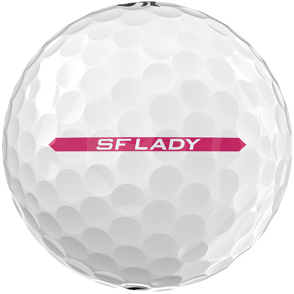 Srixon Soft Feel Lady golfballen met logo, het lijntje op de Srixon golfbal