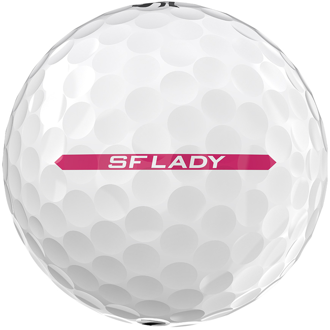 Srixon Soft Feel Lady golfballen met logo, het lijntje op de Srixon golfbal
