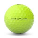 Gele Titleist ProV1 golfballen met logo, het lijntje op de Titleist golfbal