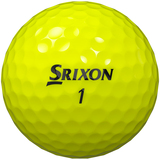 Gele Srixon Z-Star golfballen met logo, het logo van Srixon afgebeeld op de bal