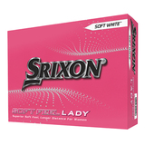 Srixon Soft Feel Lady golfballen met logo, voorkant van de doos