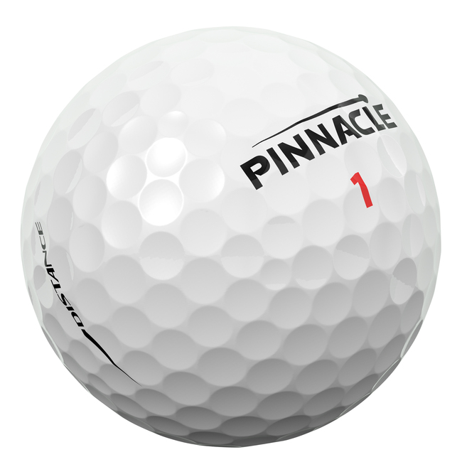 Pinnacle golfballen met logo, het logo van Pinnacle afgebeeld op de bal met het lijntje op de golfbal
