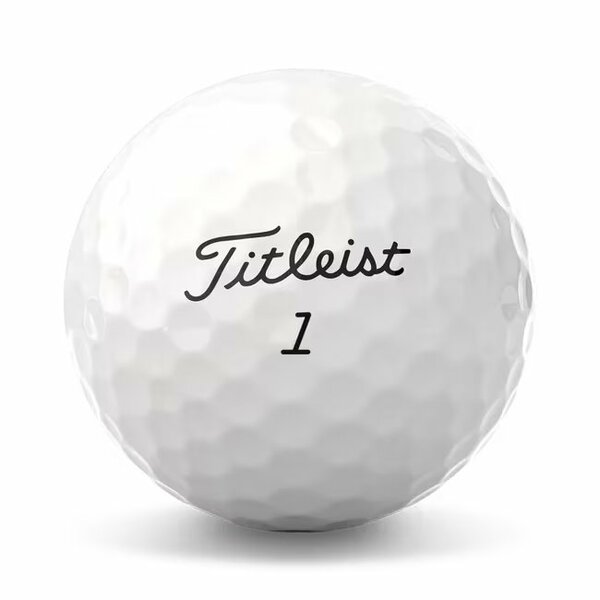 Titleist Tour Soft golfballen met logo, het logo van Titleist afgebeeld op de bal.