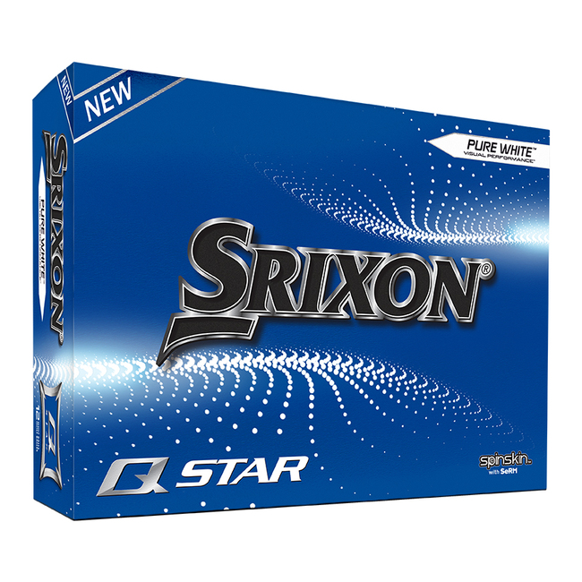 Srixon Q-Star golfballen met logo, voorkant van de doos