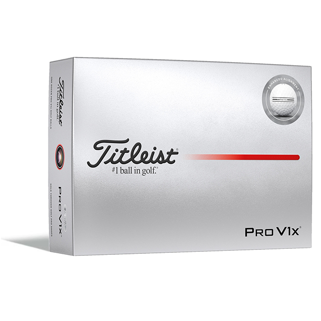 Titleist ProV1x golfballen met logo, voorkant van de doos