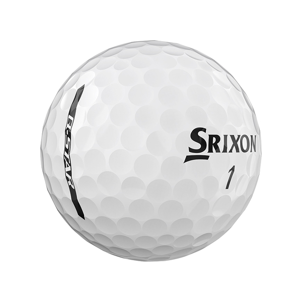 Srixon Q-Star golfballen met logo, het logo van Srixon afgebeeld op de bal en het lijntje op de golfbal