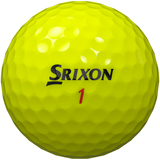 Gele Srixon Z-Star XV golfballen met logo, het logo van Srixon afgebeeld op de bal