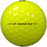 Gele Srixon Z-Star XV golfballen met logo, het lijntje op de Srixon golfbal