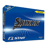 Gele Srixon Q-star golfballen met logo, voorkant van de doos