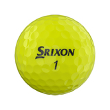 Gele Srixon Q-Star golfballen met logo, het logo van Srixon afgebeeld op de bal